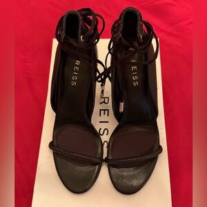 Reiss Elegant Black Lace-Up Heels